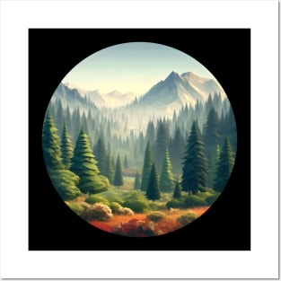 Low Poly Pine Forest Posters and Art